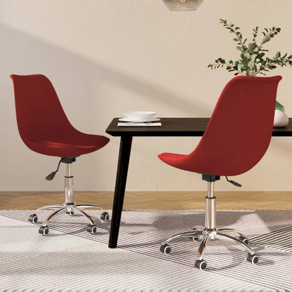 vidaXL Chaises de salle à manger pivotantes 2 pcs Rouge bordeaux Tissu