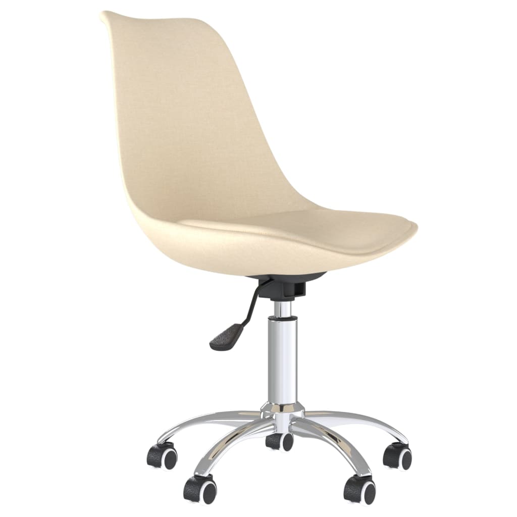 vidaXL Chaises de salle à manger pivotantes 2 pcs Crème Tissu