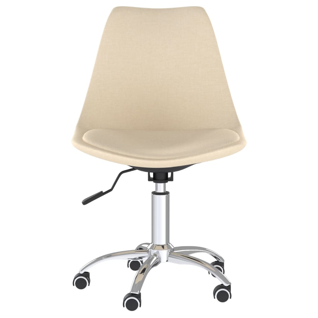 vidaXL Chaises de salle à manger pivotantes 2 pcs Crème Tissu