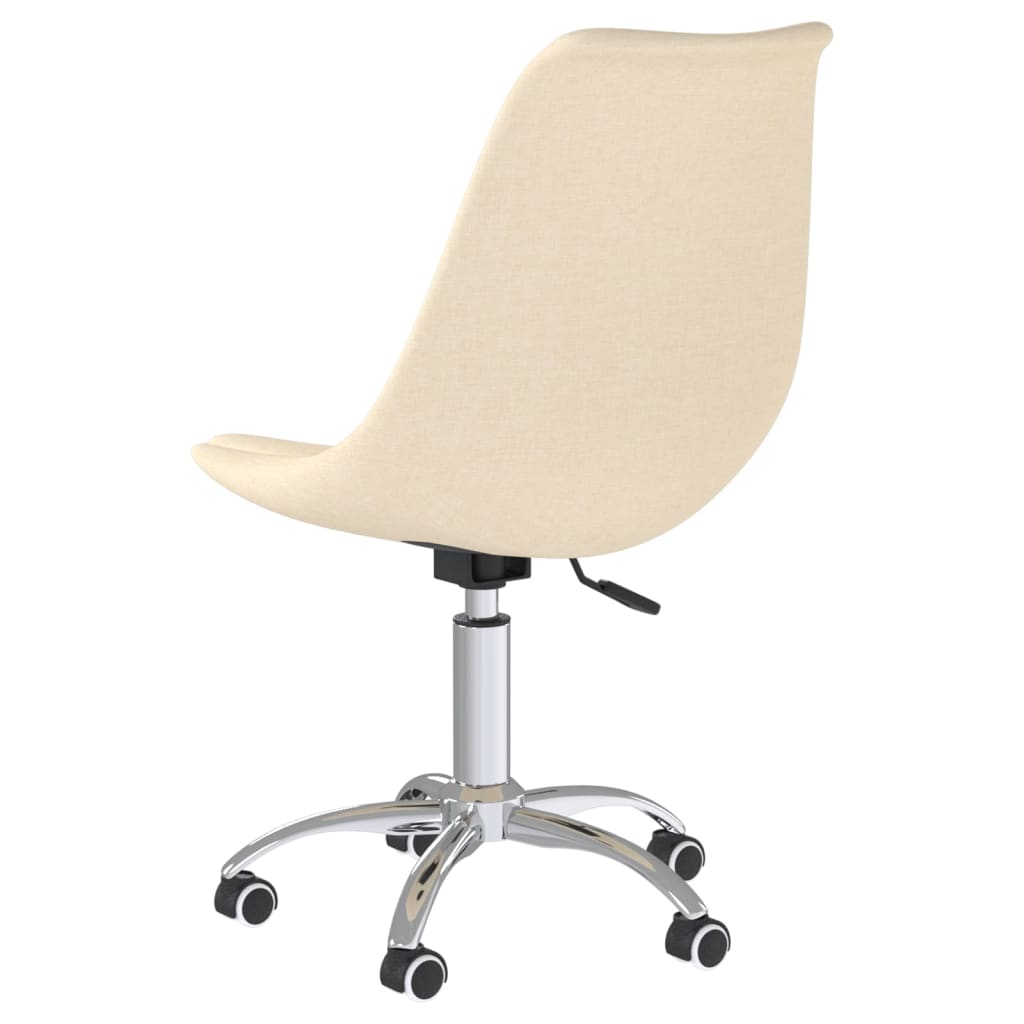 vidaXL Chaises de salle à manger pivotantes 2 pcs Crème Tissu