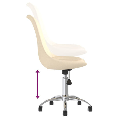 vidaXL Chaises de salle à manger pivotantes 2 pcs Crème Tissu