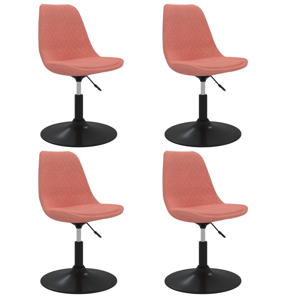 vidaXL Chaises de salle à manger 4 pcs pivotantes velours rose