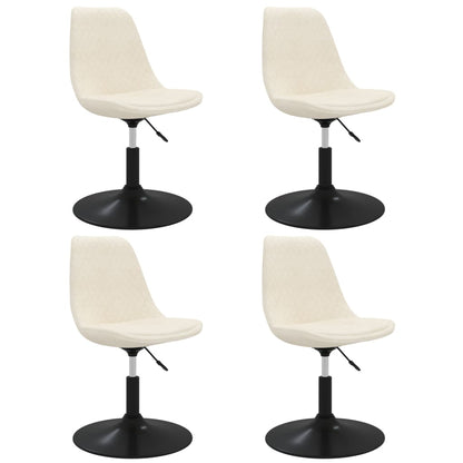 vidaXL Chaises de salle à manger 4 pcs Velours crème pivotantes