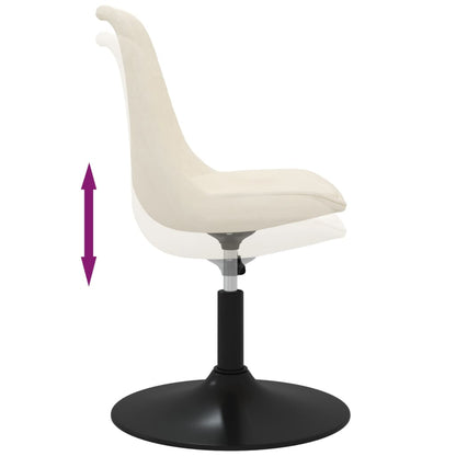 vidaXL Chaises de salle à manger 4 pcs Velours crème pivotantes