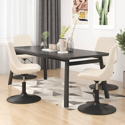 vidaXL Chaises de salle à manger 4 pcs Velours crème pivotantes
