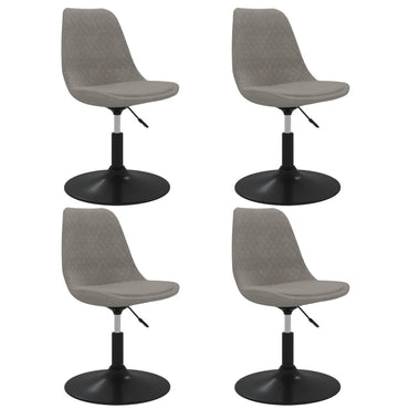 vidaXL Chaises de salle à manger 4 pcs pivotantes velours gris clair
