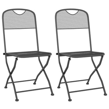 vidaXL Chaises de jardin pliantes 2 pcs en maille déployée anthracite