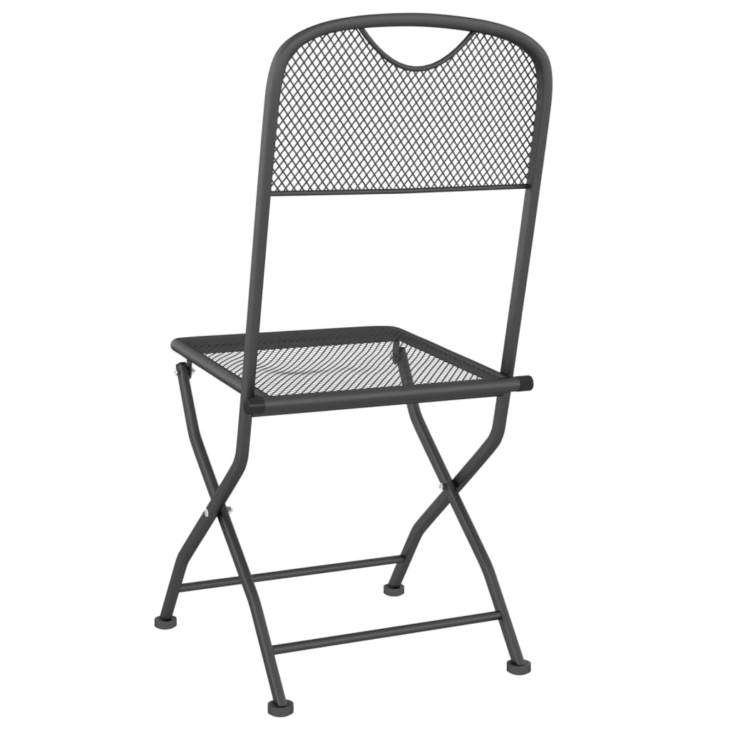 vidaXL Klappbare Gartenstühle 2 Stk. Streckgitter Anthrazit