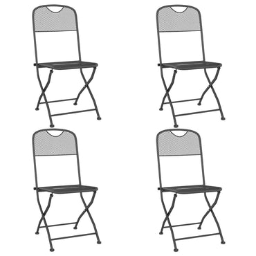 vidaXL Chaises de jardin pliantes 4 pcs. Métal déployé anthracite