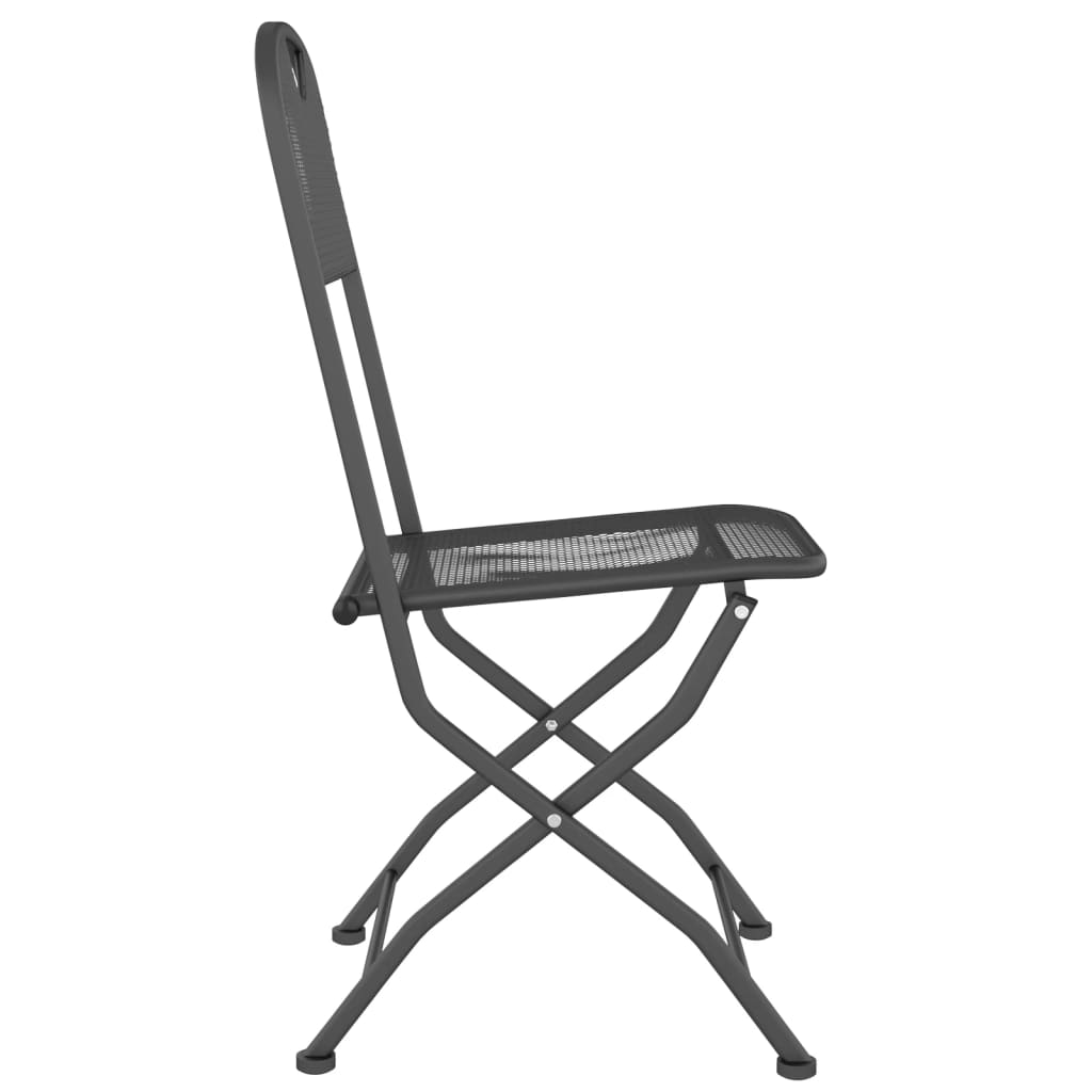 vidaXL Klappbare Gartenstühle 4 Stk. Streckgitter Anthrazit