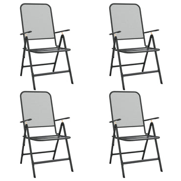 vidaXL Chaises de jardin pliantes 4 pcs. Maille étirée Anthracite