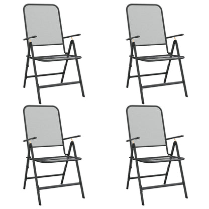 vidaXL Chaises de jardin pliantes 4 pcs. Maille étirée Anthracite