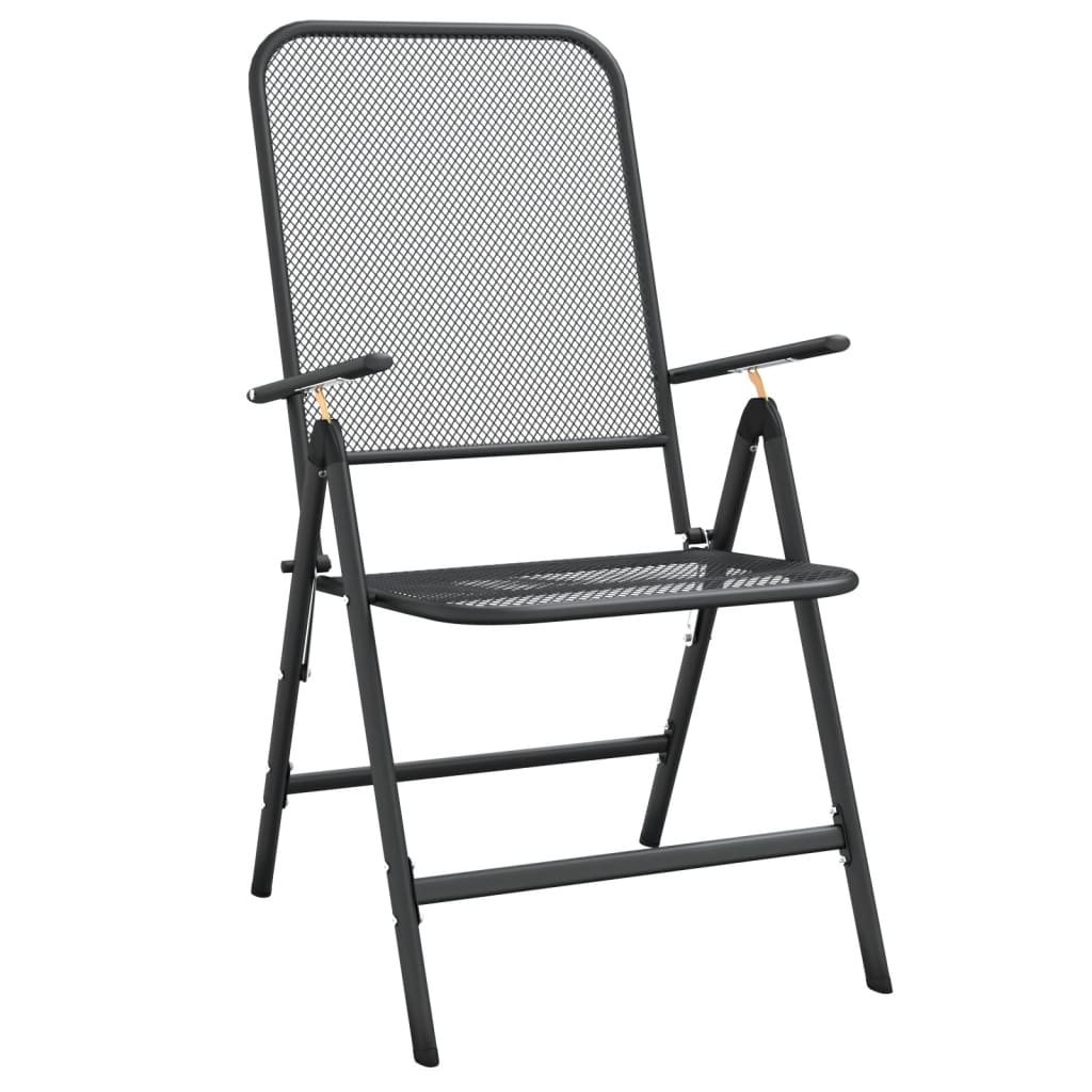 vidaXL Chaises de jardin pliantes 4 pcs. Maille étirée Anthracite
