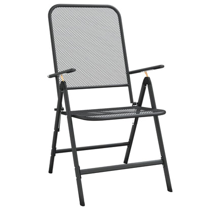 vidaXL Chaises de jardin pliantes 4 pcs. Maille étirée Anthracite