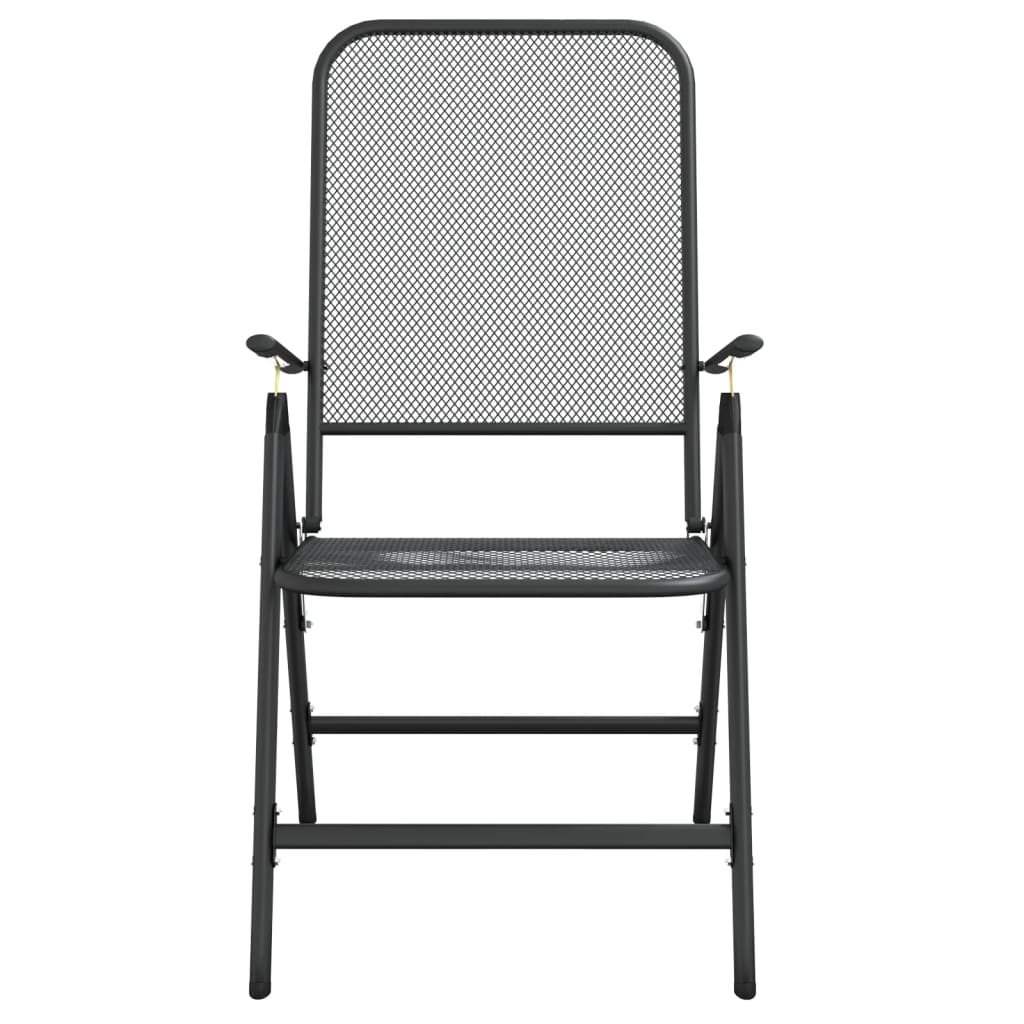 vidaXL Chaises de jardin pliantes 4 pcs. Maille étirée Anthracite