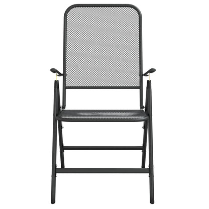 vidaXL Chaises de jardin pliantes 4 pcs. Maille étirée Anthracite