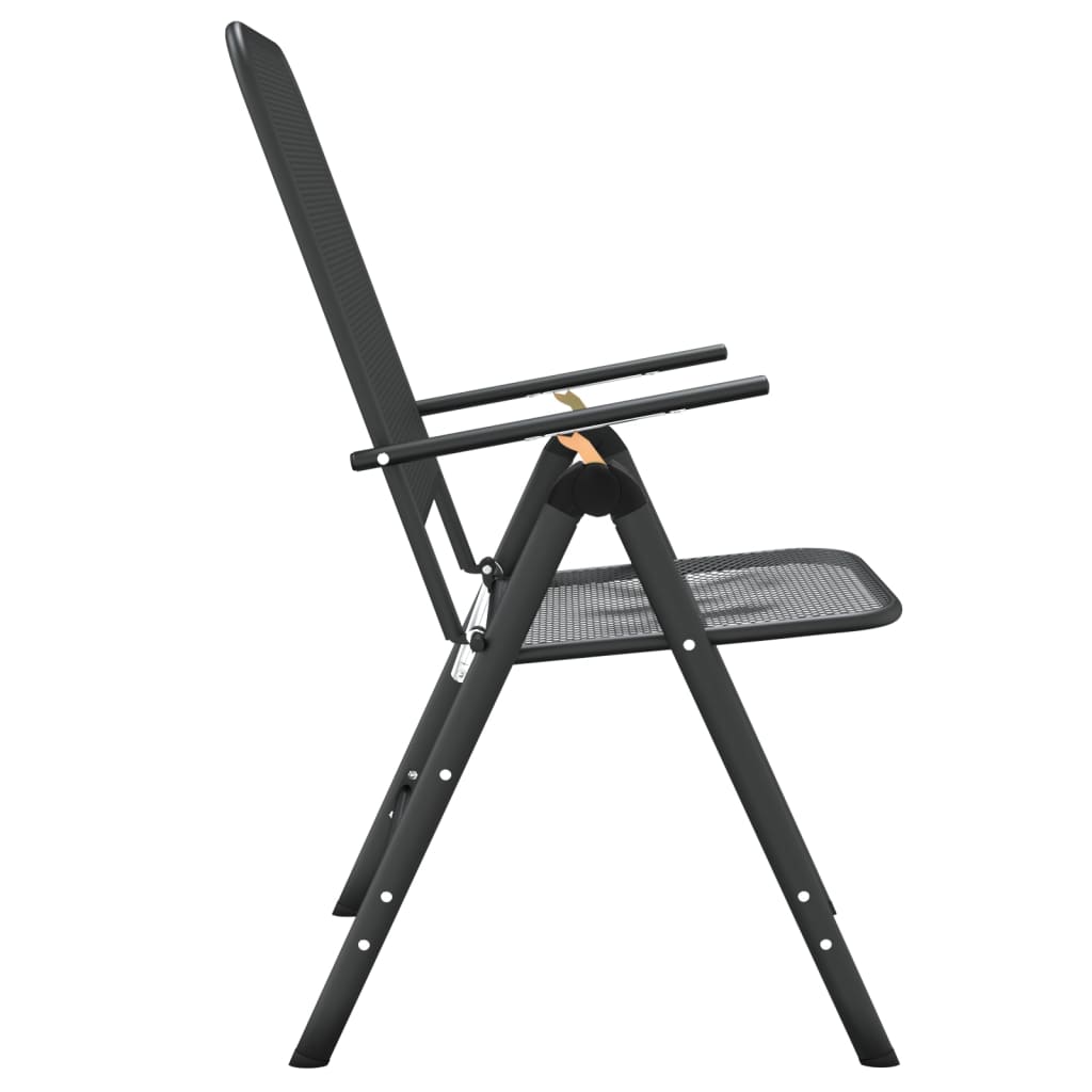 vidaXL Chaises de jardin pliantes 4 pcs. Maille étirée Anthracite