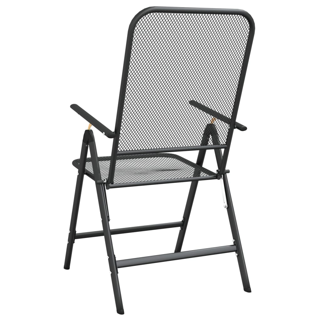 vidaXL Chaises de jardin pliantes 4 pcs. Maille étirée Anthracite