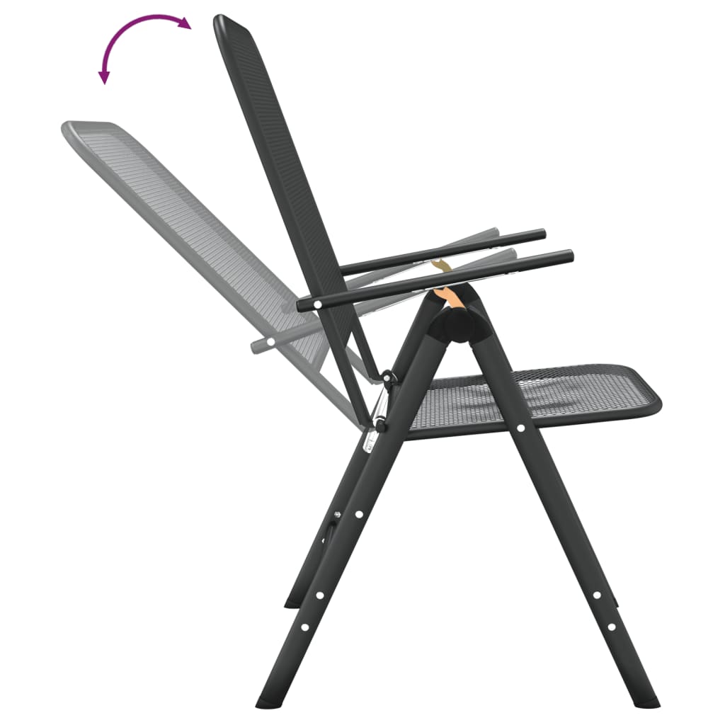 vidaXL Chaises de jardin pliantes 4 pcs. Maille étirée Anthracite