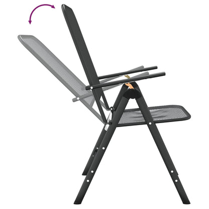 vidaXL Chaises de jardin pliantes 4 pcs. Maille étirée Anthracite