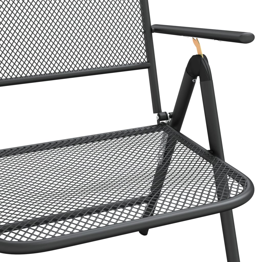 vidaXL Chaises de jardin pliantes 4 pcs. Maille étirée Anthracite