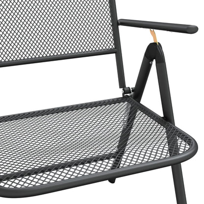 vidaXL Chaises de jardin pliantes 4 pcs. Maille étirée Anthracite