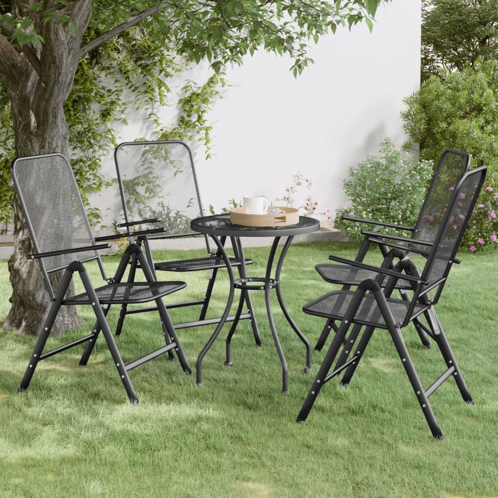vidaXL Chaises de jardin pliantes 4 pcs. Maille étirée Anthracite