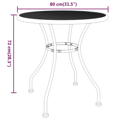 vidaXL Gartentisch Ø80x72 cm Streckmetall Anthrazit