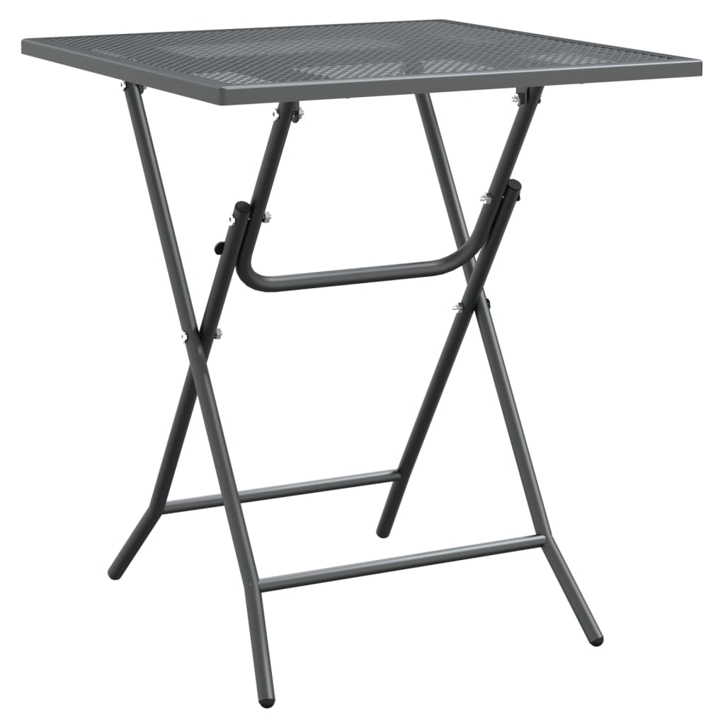 vidaXL Gartentisch 60x60x72 cm Streckmetall Anthrazit