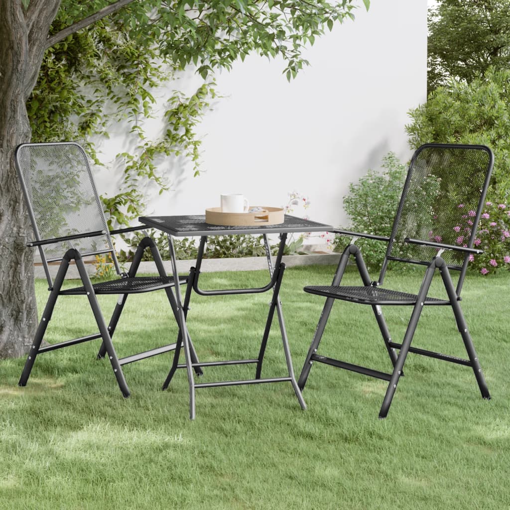 vidaXL Gartentisch 60x60x72 cm Streckmetall Anthrazit