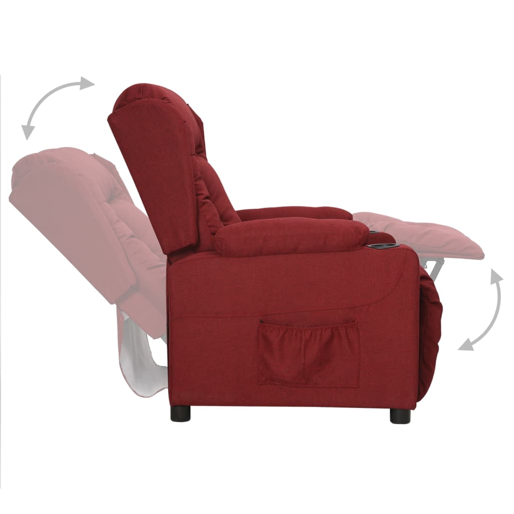 vidaXL Relaxsessel Weinrot Stoff