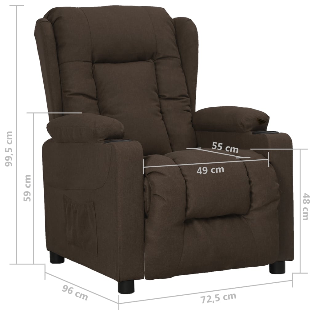 vidaXL Relaxsessel Dunkelbraun Stoff