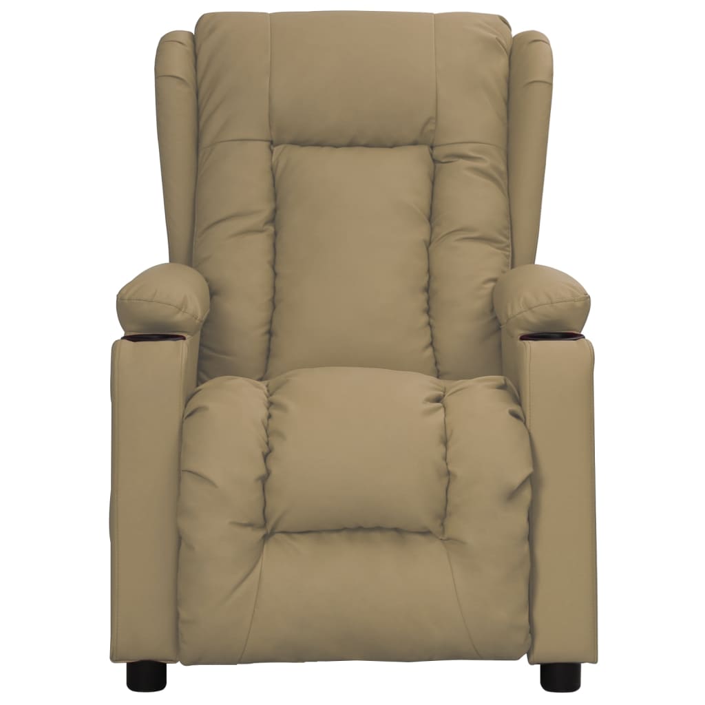 vidaXL Fauteuil relax marron cappuccino en similicuir