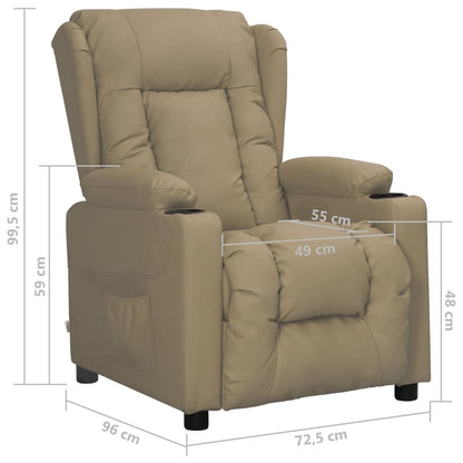 vidaXL Fauteuil relax marron cappuccino en similicuir