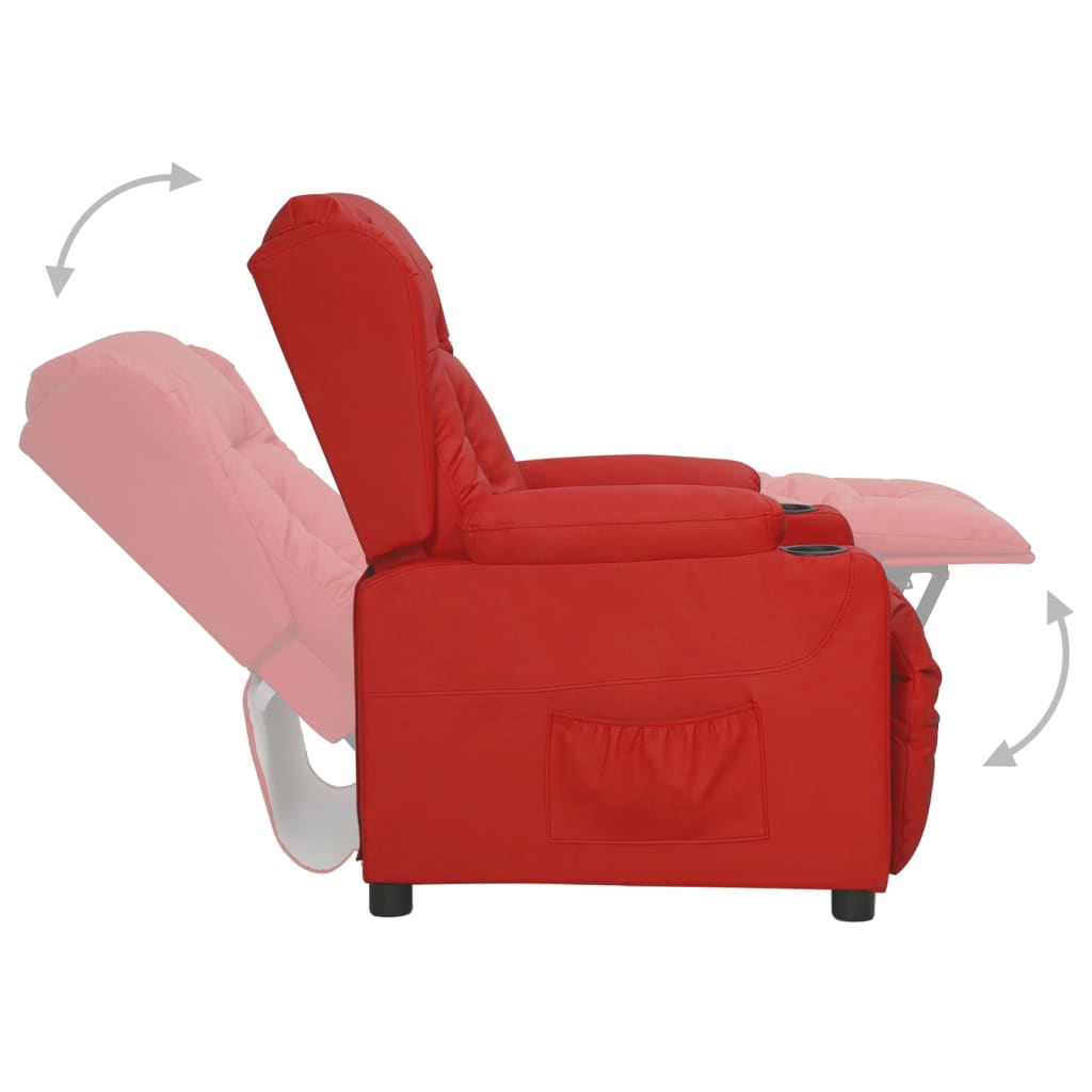 vidaXL Relaxsessel Weinrot Kunstleder