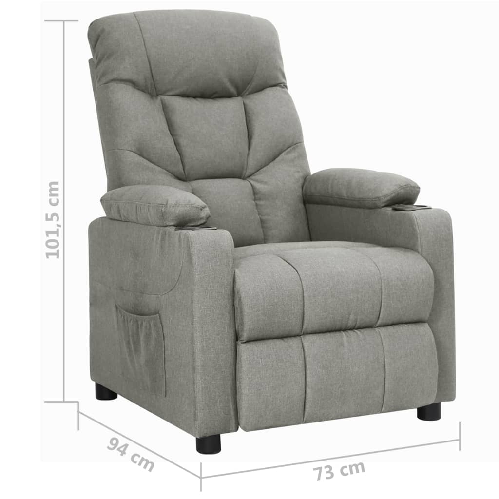vidaXL Relaxsessel Hellgrau Stoff