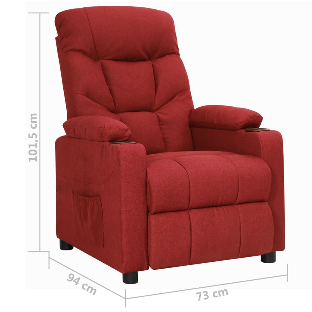 vidaXL Relaxsessel Weinrot Stoff