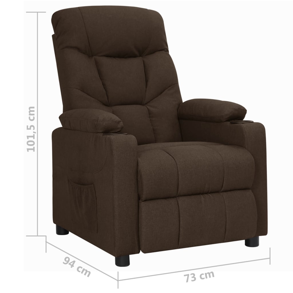 vidaXL Relaxsessel Dunkelbraun Stoff
