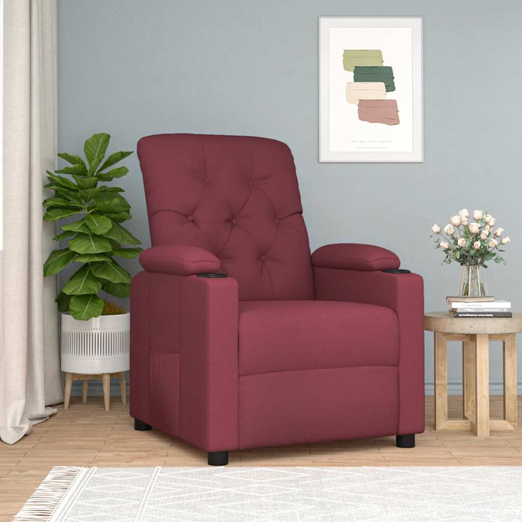 vidaXL Relaxsessel Weinrot Stoff