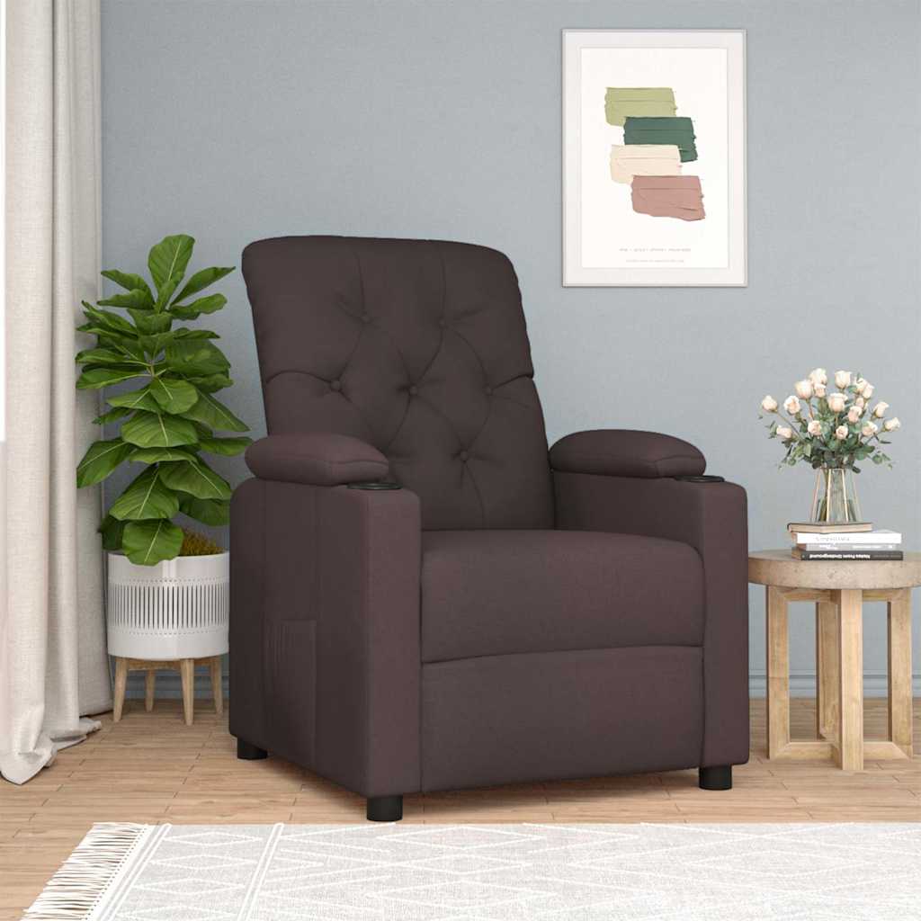vidaXL Relaxsessel Dunkelbraun Stoff