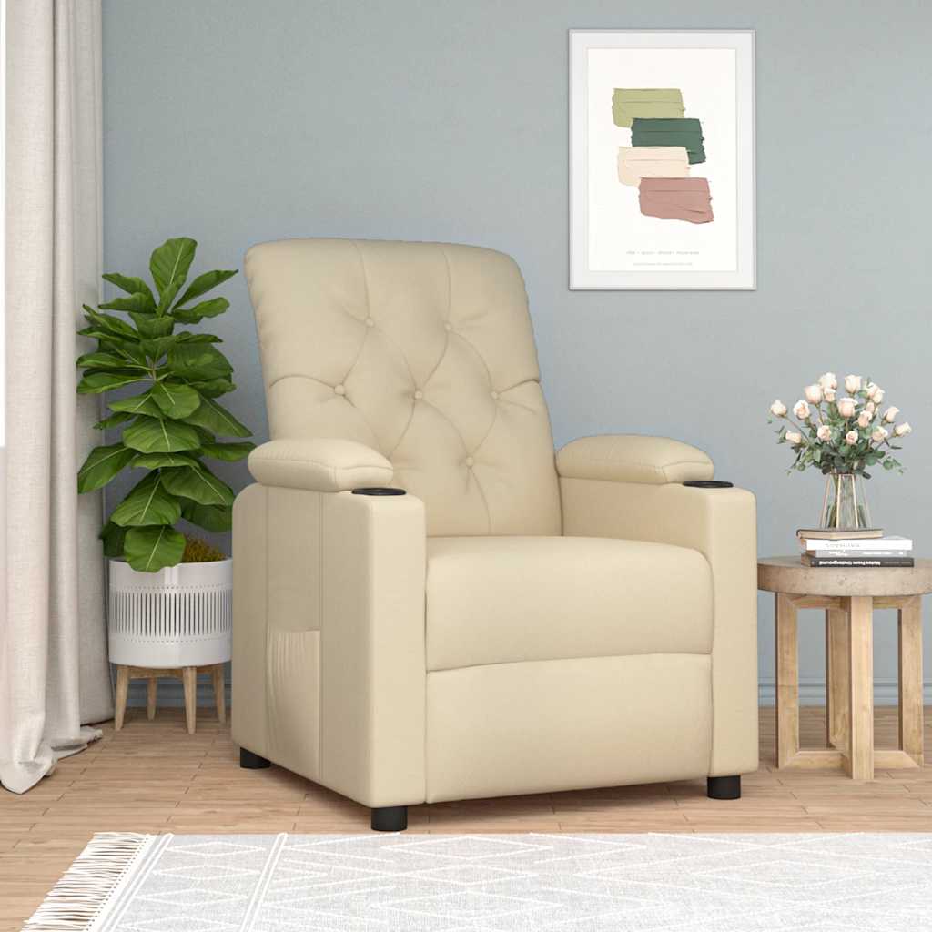 vidaXL Relaxsessel Creme Stoff