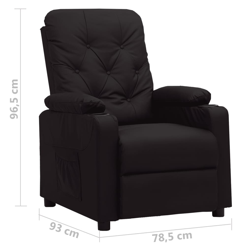 vidaXL Relaxsessel Schwarz Kunstleder