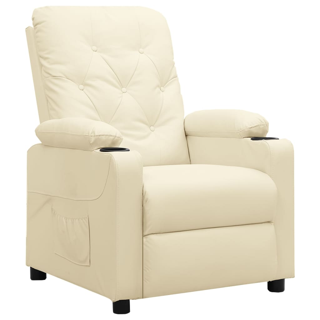 vidaXL Relaxsessel Creme Kunstleder