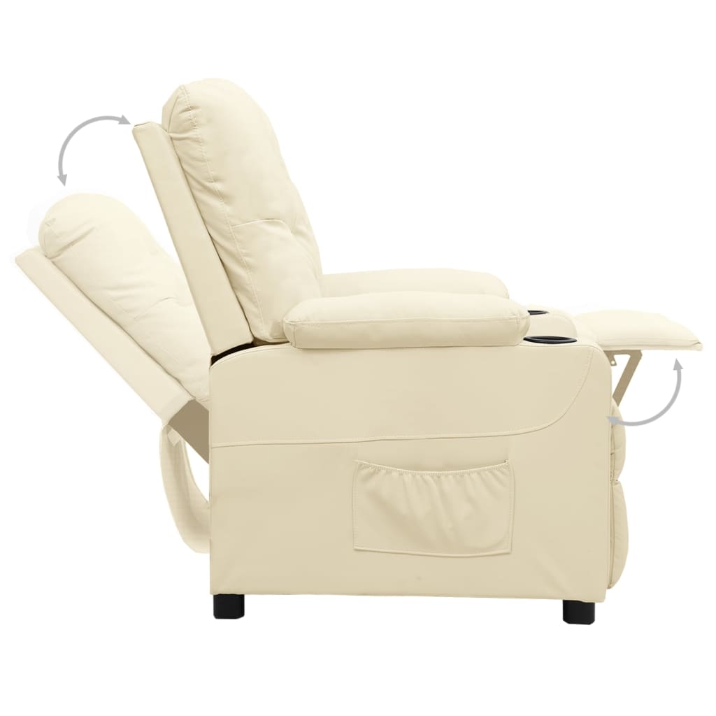 vidaXL Relaxsessel Creme Kunstleder