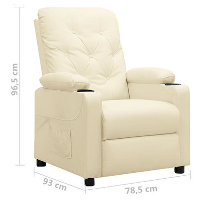 vidaXL Relaxsessel Creme Kunstleder