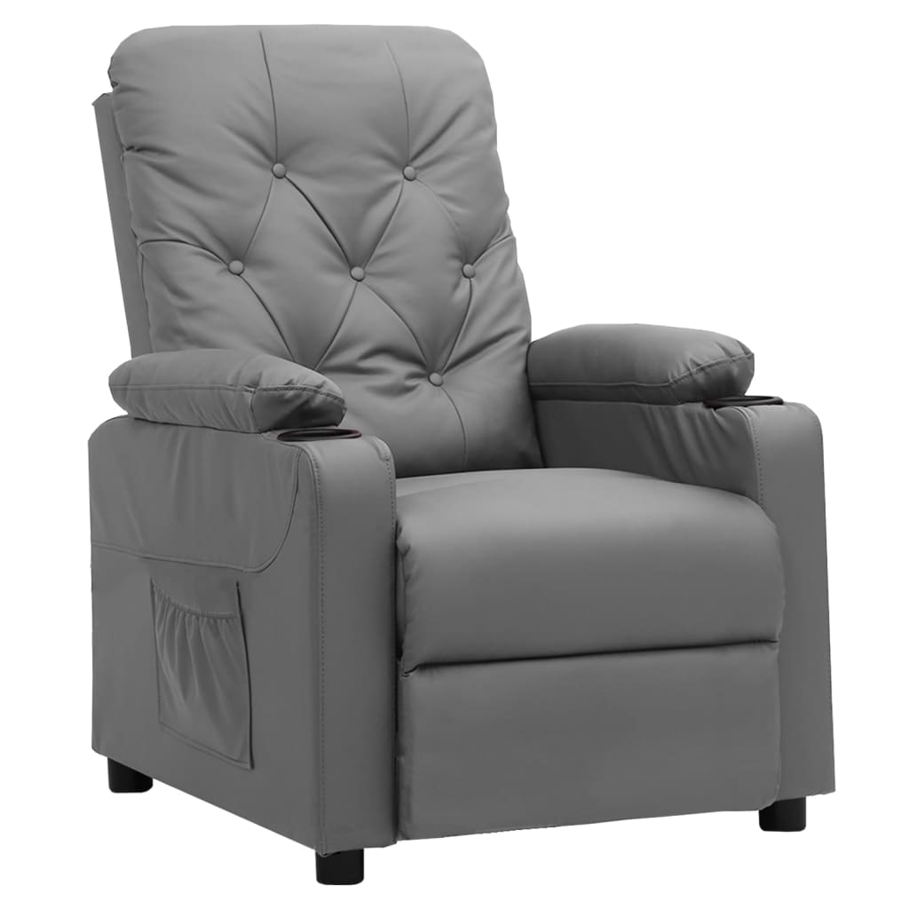 vidaXL Relaxsessel Grau Kunstleder