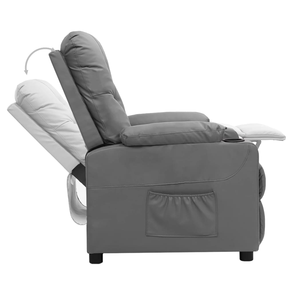 vidaXL Relaxsessel Grau Kunstleder