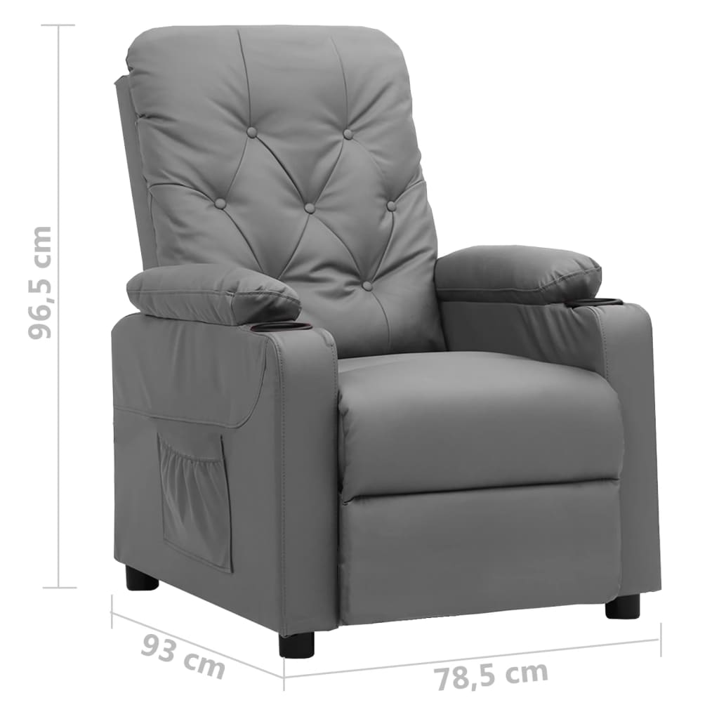 vidaXL Relaxsessel Grau Kunstleder