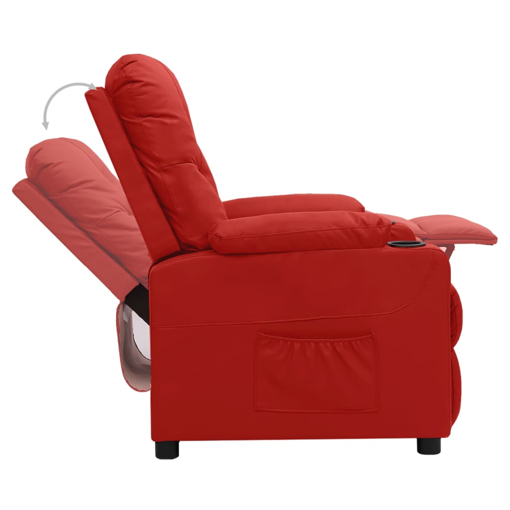 vidaXL Relaxsessel Weinrot Kunstleder