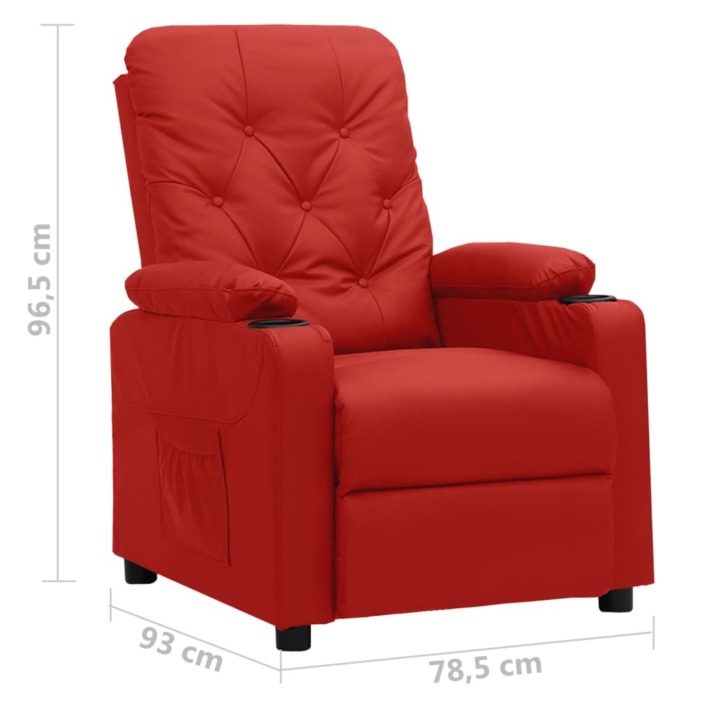 vidaXL Relaxsessel Weinrot Kunstleder